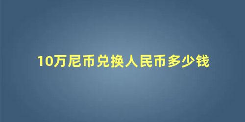 10万尼币兑换人民币多少钱