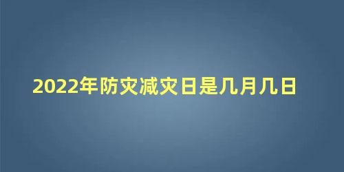 2022年防灾减灾日是几月几日