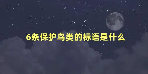 6条保护鸟类的标语是什么