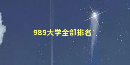 985大学全部排名