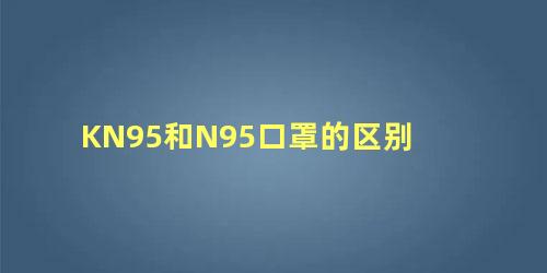 KN95和N95口罩的区别