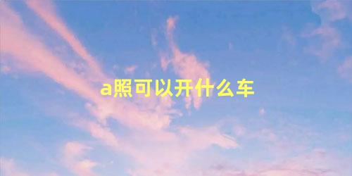 a照可以开什么车