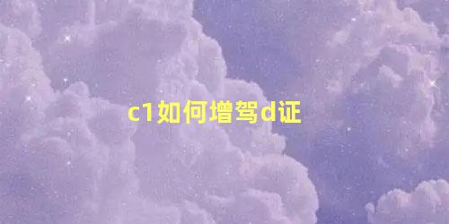 c1如何增驾d证