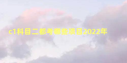 c1科目二都考哪些项目2022年