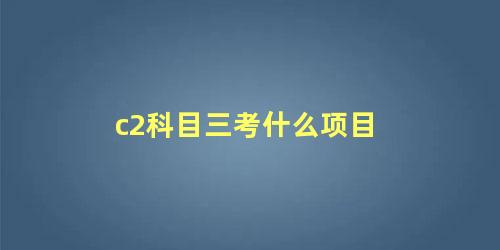 c2科目三考什么项目