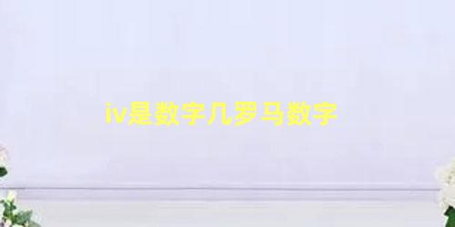 iv是数字几罗马数字