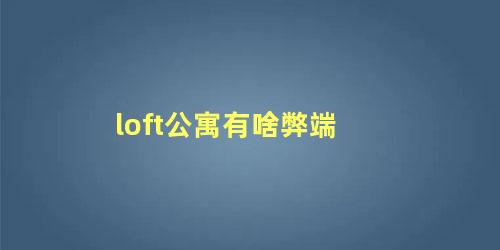 loft公寓有啥弊端