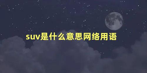 suv是什么意思网络用语