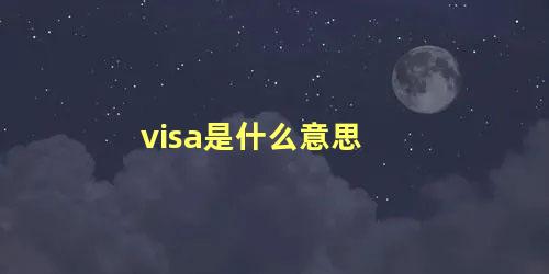 visa是什么意思