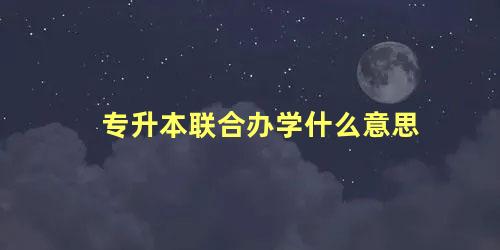 专升本联合办学什么意思