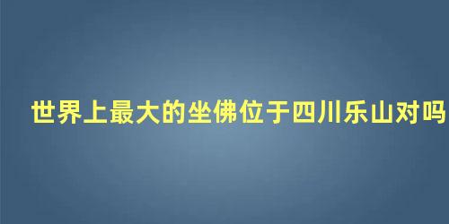 世界上最大的坐佛位于四川乐山对吗