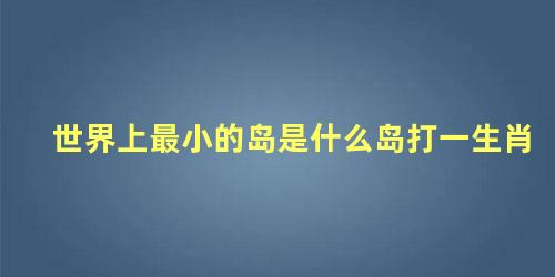 世界上最小的岛是什么岛打一生肖