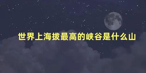 世界上海拔最高的峡谷是什么山