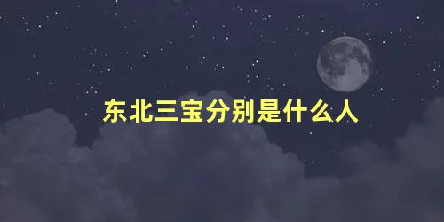 东北三宝分别是什么人