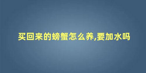 买回来的螃蟹怎么养,要加水吗