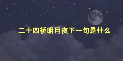 二十四桥明月夜下一句是什么