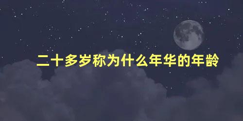 二十多岁称为什么年华的年龄