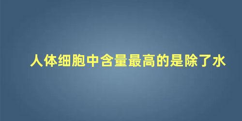 人体细胞中含量最高的是除了水