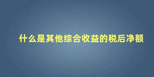 什么是其他综合收益的税后净额