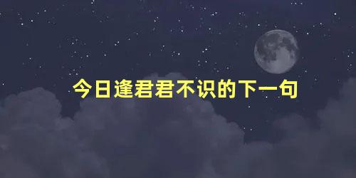 今日逢君君不识的下一句