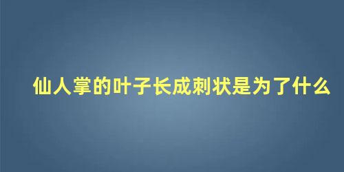 仙人掌的叶子长成刺状是为了什么