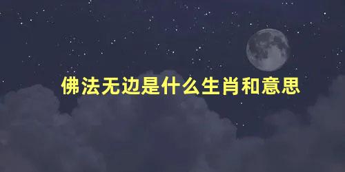 佛法无边是什么生肖和意思