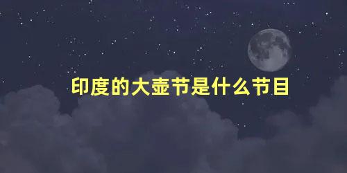 印度的大壶节是什么节目