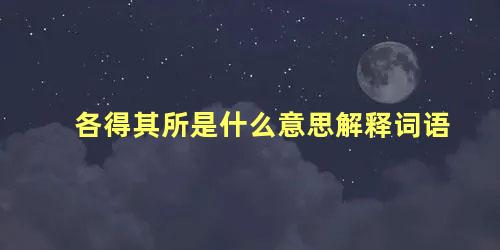 各得其所是什么意思解释词语