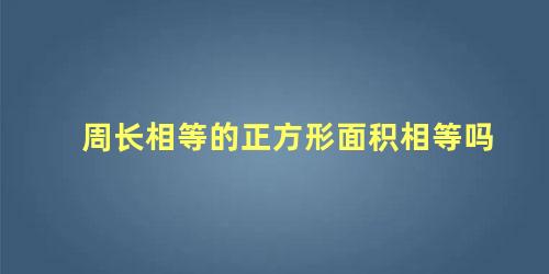 周长相等的正方形面积相等吗