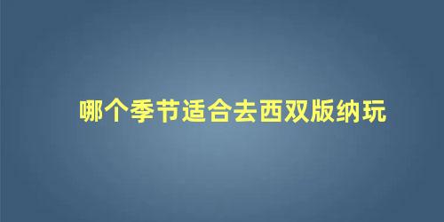 哪个季节适合去西双版纳玩