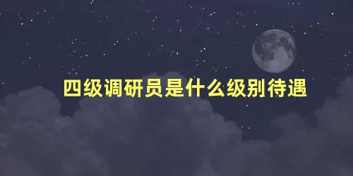 四级调研员是什么级别待遇