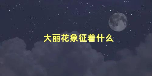 大丽花象征着什么