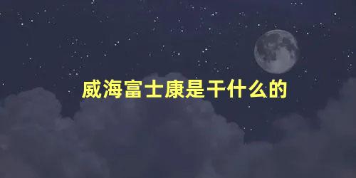 威海富士康是干什么的