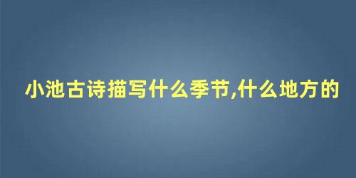 小池古诗描写什么季节,什么地方的景色