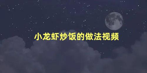 小龙虾炒饭的做法视频