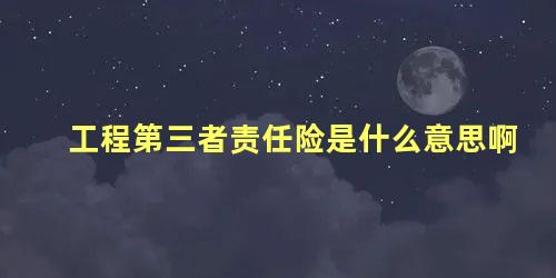 工程第三者责任险是什么意思啊