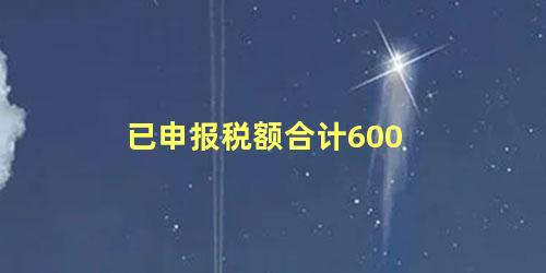 已申报税额合计600