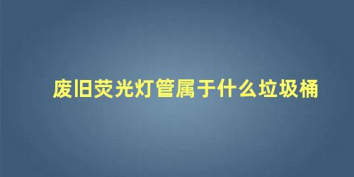 废旧荧光灯管属于什么垃圾桶