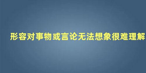 形容对事物或言论无法想象很难理解的词语是不可思议吗