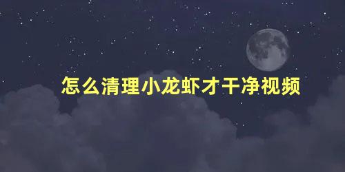 怎么清理小龙虾才干净视频