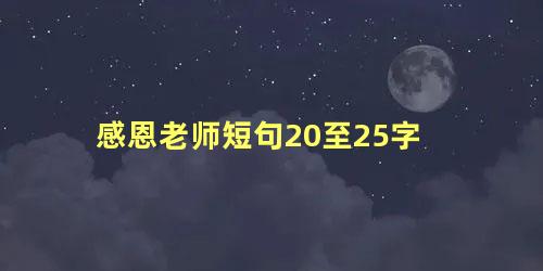 感恩老师短句20至25字