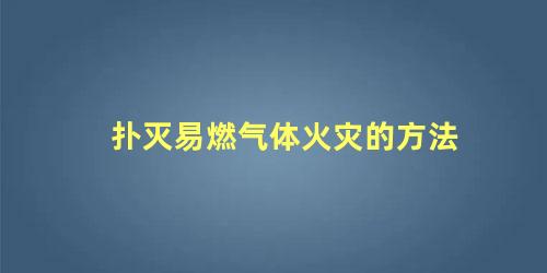 扑灭易燃气体火灾的方法