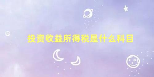 投资收益所得税是什么科目