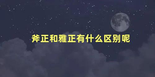 斧正和雅正有什么区别呢