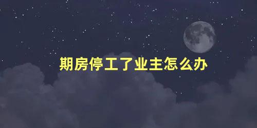 期房停工了业主怎么办