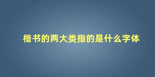 楷书的两大类指的是什么字体