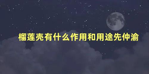 榴莲壳有什么作用和用途先仲渝