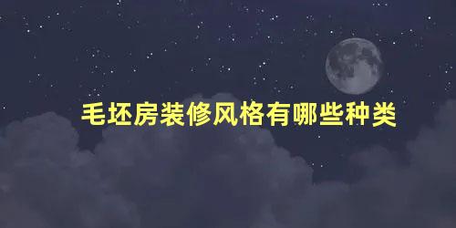 毛坯房装修风格有哪些种类