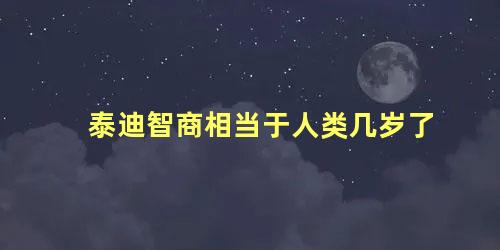 泰迪智商相当于人类几岁了