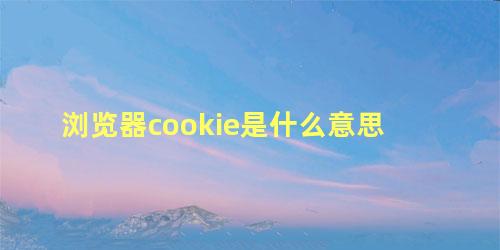 浏览器cookie是什么意思